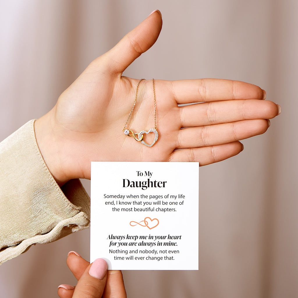 ALWAYS IN MY HEART DAUGHTER - INFINITY HEART NECKLACE