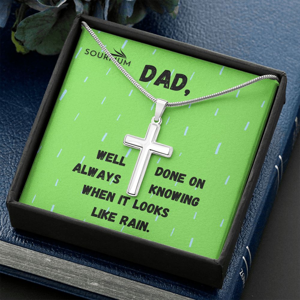 Dad, Weel Done / Personalized Cross Pendant