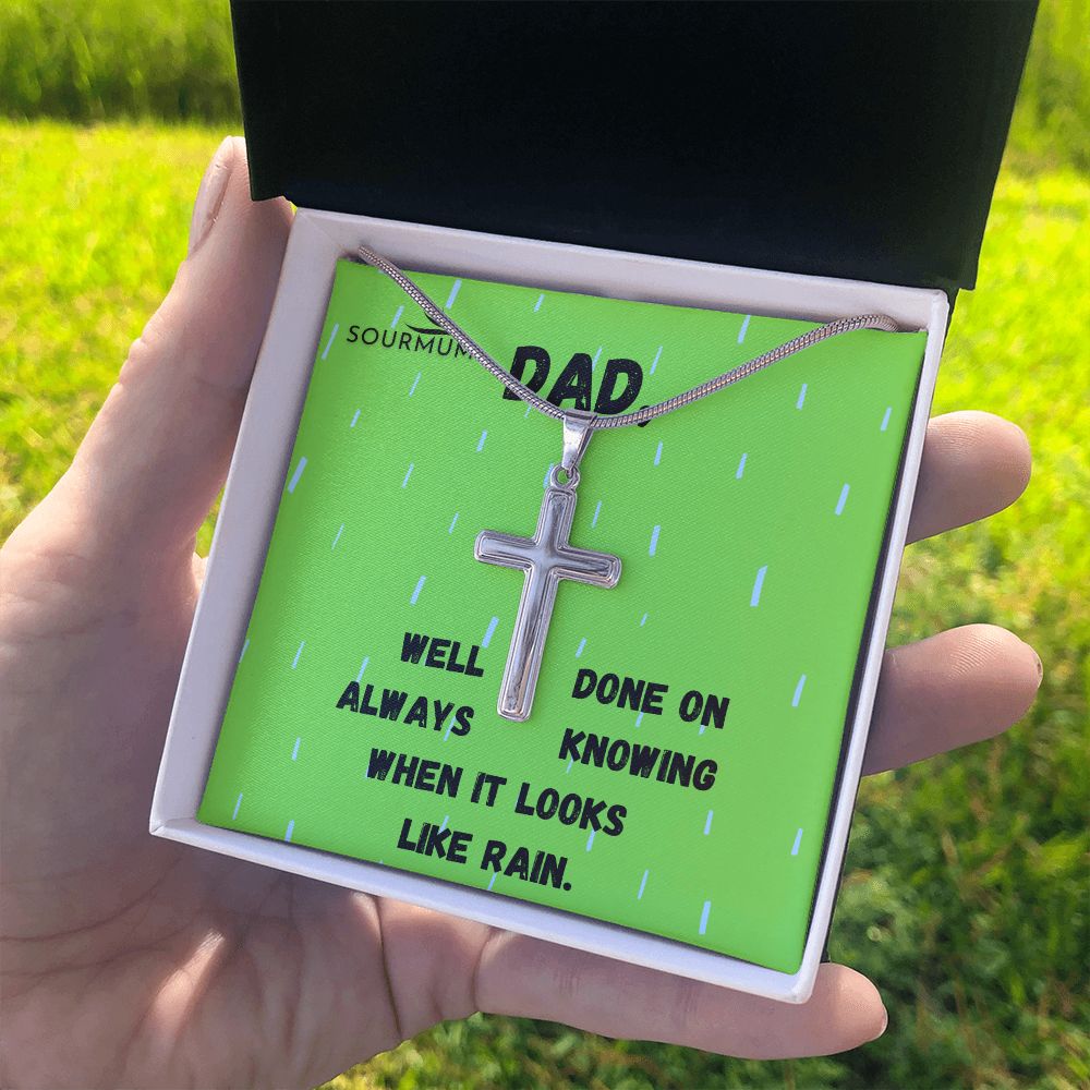 Dad, Weel Done / Personalized Cross Pendant