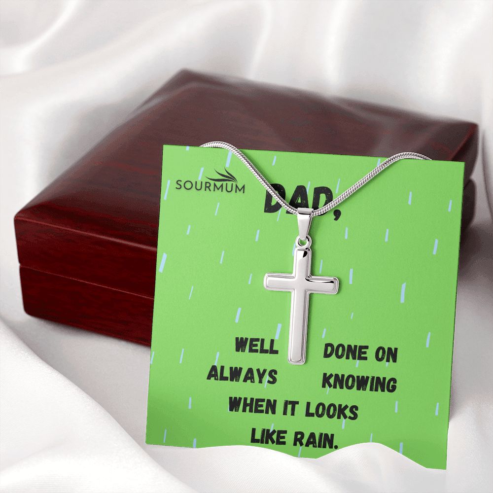Dad, Weel Done / Personalized Cross Pendant