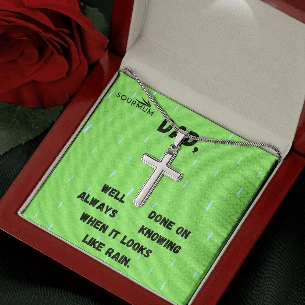 Dad, Weel Done / Personalized Cross Pendant